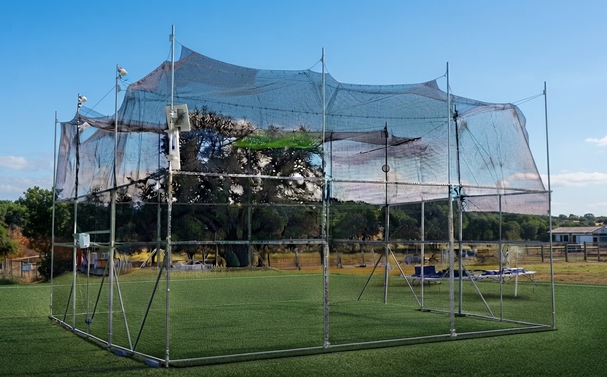 DroneDome netted flight-test shelter
